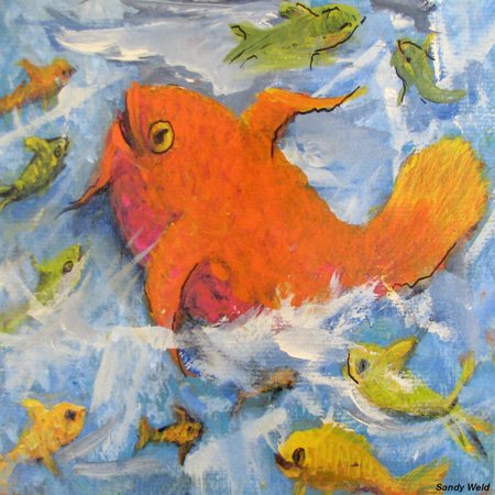 Reine Fish orange fluo 3dRose LSP_66377_6 interrupteur unique