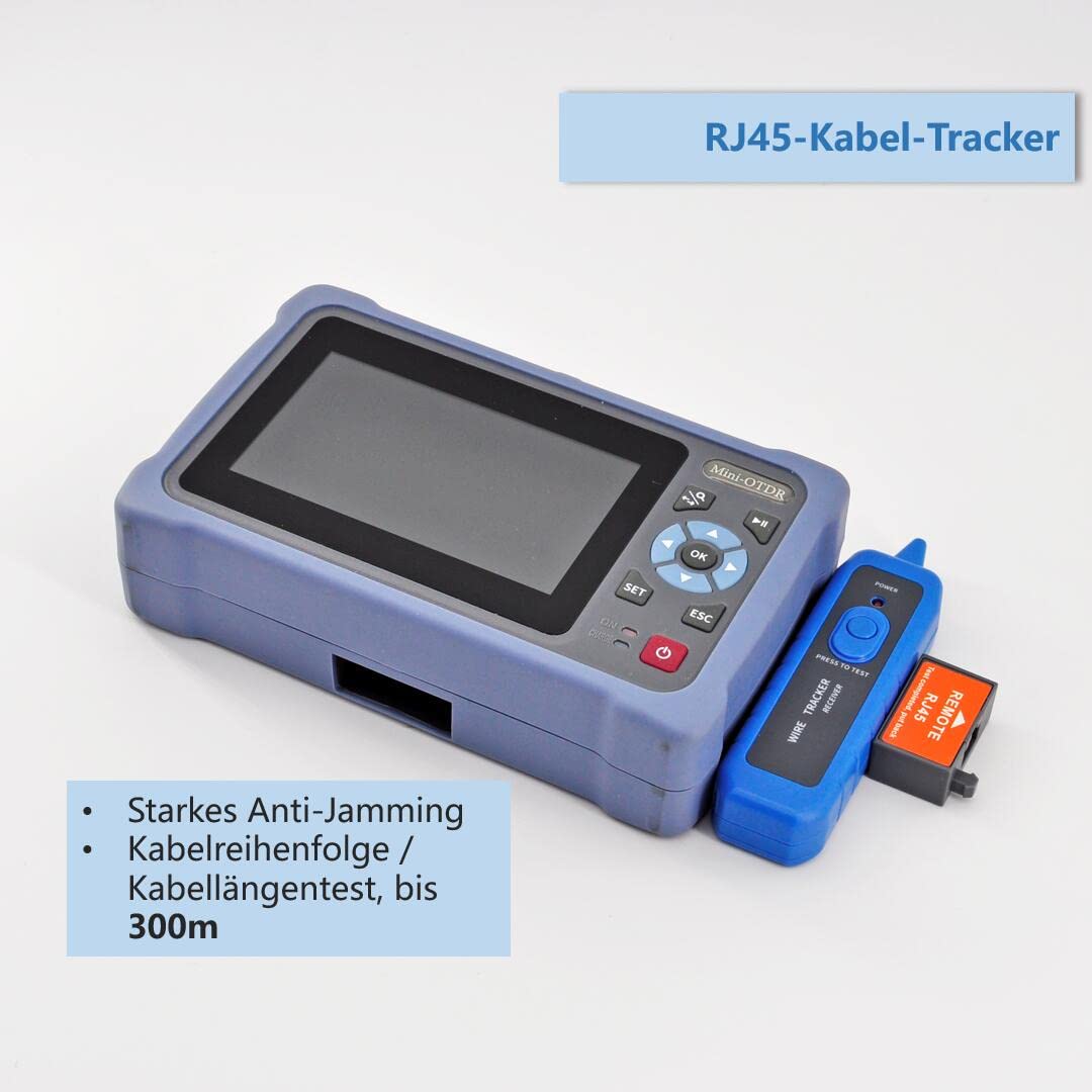 OTDR Messgerät 1310/1550nm 26/24dB 4,3-Zoll-Touchscreen 11-in-1 Single Mode VFL OPM OLS Event Map RJ45 FC/UPC SC ST LC NK4000D