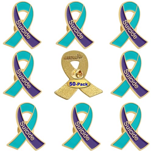 Image of 12 /20 /50 /100 Pcs Suicide Prevention Awareness Ribbon Enamel Lapel Pins
