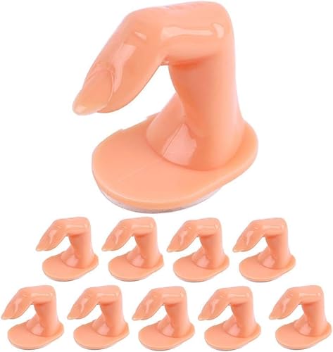 30 PCS Practice Finger Nail Art Practice Finger Plastic Fingers with Nails for Hand Nail Art Training Display Decoration Tools (colour of skin, One Size)