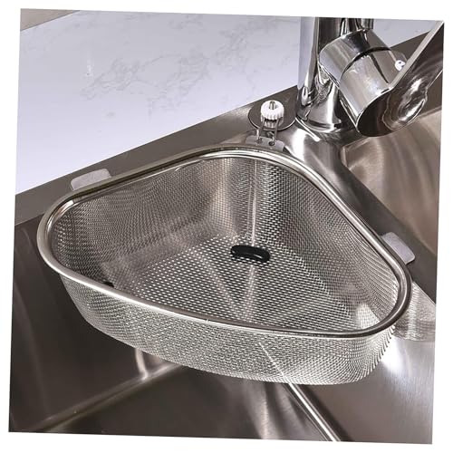 三角コーナー ステンレス 浮かせる 自立 シンクのごみ入れ 生ゴミ処理 水切りネット 水はけが良い 底面足ゴム付 滑り止め 洗いやすい