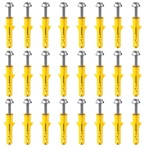24 Pcs M10 Wall Plugs for Brick Stainless Steel Concrete Screw Hex Head Lag Screws with Wall Fixings Plugs Strong Plastics Wall Plug Steel Bolt Kit for TV Bracket Aerial Satellite Fence Shelves