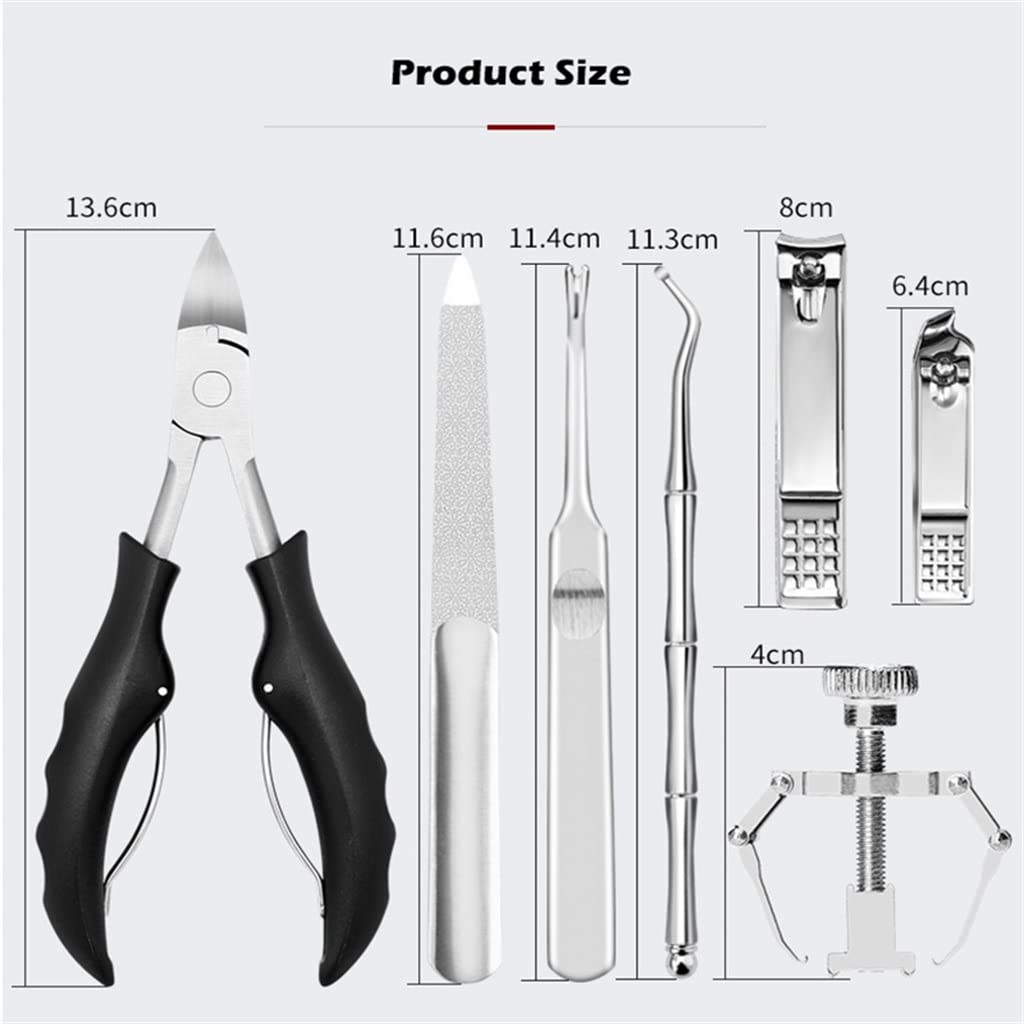 Generico Set di Manicure Set di Pedicure Set Strumenti per Unghie Attrezzi Kit taglierini a Forbici Professionali in Acciaio Inossidabile/Come Mostrato/Dimensione