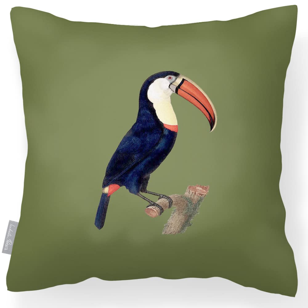 Izabela Peters Toucan - Sage Outdoor Cushions Waterproof, 43 Cm, Filled Outdoor Cushion, Garden Furniture Cushions, Outdoor Seat Cushions, Garden Chair Cushions