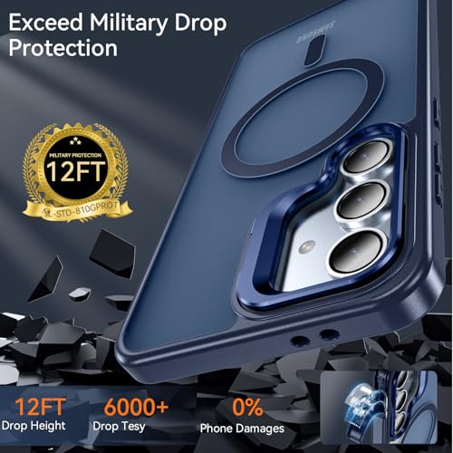Coque Samsung S24 FE compatible MagSafe avec verre écran bleu mat
