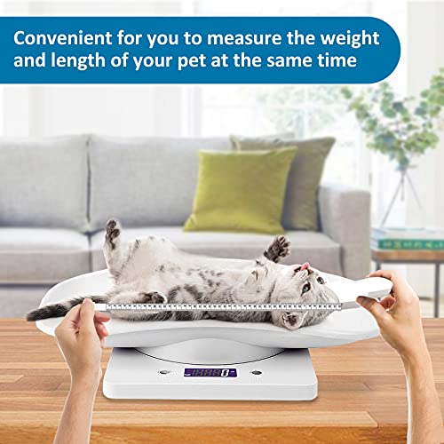 Digital Pet Scale, Small Animal LCD Electronic Scales with Tape Measure, Multi-Function Kitchen Bathroom Weight Scale, Measure Weight Accurately(Max: 22lbs), Perfect Dog/Hamster/Hedgehog/Kitten
