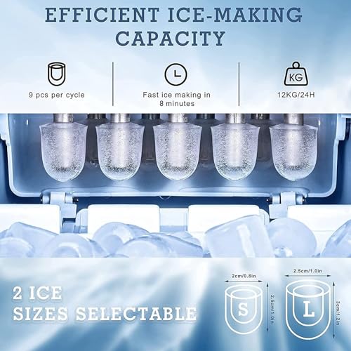 Máquina para hacer hielo para hogar 15 kg/24 h cubos en 8 min miniatura 4