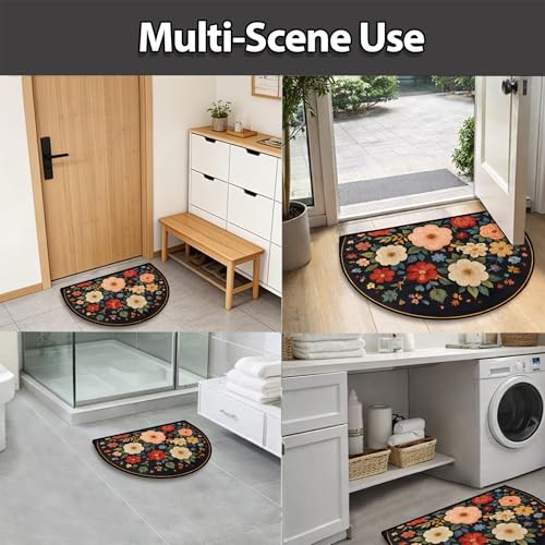 Tapete Floral Semicírculo 24x36 Pulgadas Lavable miniatura 6