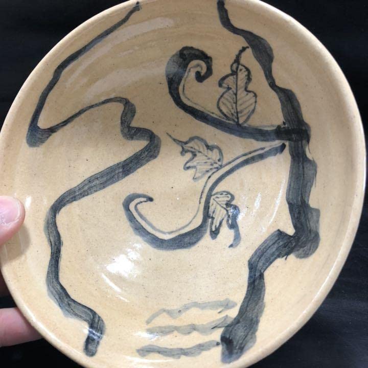 Amazon.co.jp: 古美術蔵から見事な殴り書きされたツル植物の抹茶茶碗が