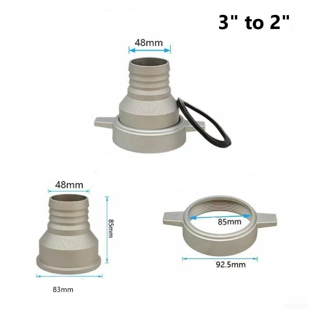 Yhenlovtt Adattatore tubo pompa alluminio resistente, guarnizione tenuta, riduttore multi-dimensione, connessione 3-4 pollici (7,6-5,1 cm)