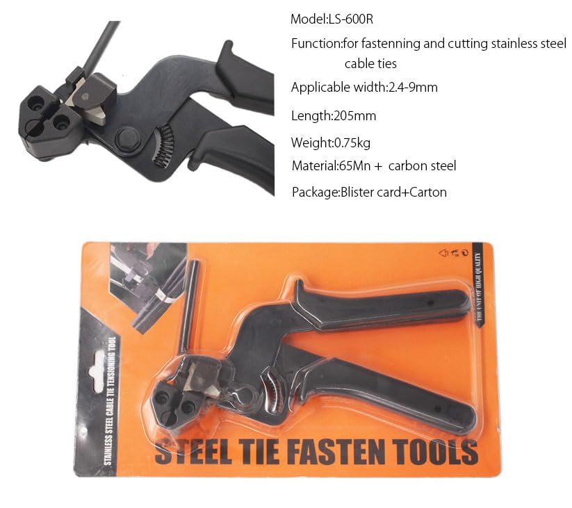 Herramienta de apriete de alambre de acero inoxidable para ataduras de cables para alicates de pistola de corbata, dispositivo de tensión de ajuste automático LS-600R