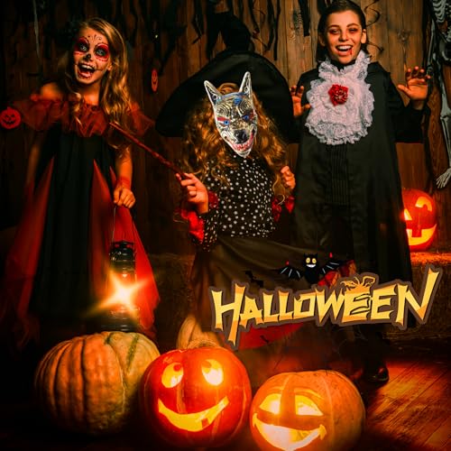 Masque LED loup d'Halloween avec 3 modes clignotants néon
