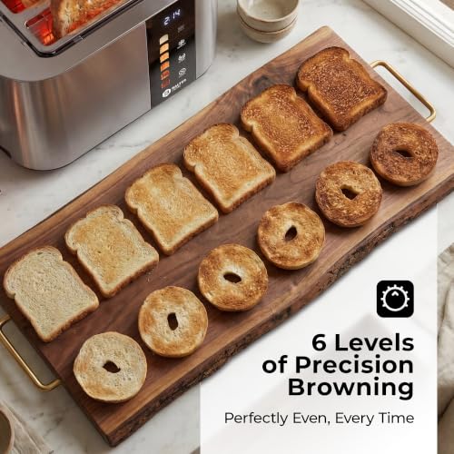 Image of Balter Toaster 2 Slice, Bagel Function, Stainless Steel, Touch Screen, Built-in Rack, Extra-Wide 1.5 inch Slots for Thick Breads & Bagel, Timer, BPA-Free, Removable Tray