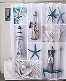 Morning-sunshine 72 X 72 Inch Nautical Shower Curtains Sea World Starfish Shell Shower Curtain- - Water, Soap, and Mildew Resistant - Machine Washable Bathroom Decor Curtains