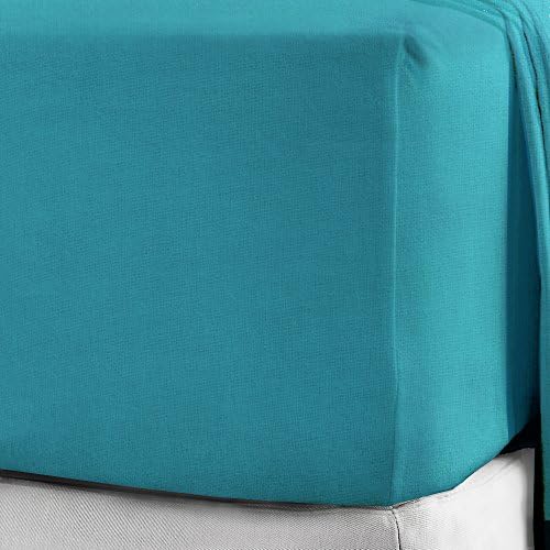 100% Brushed Cotton Soft Flannelette 25CM/10" Fitted Sheets 12 Colours (Double, Pink)