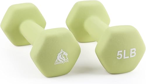 Miniatura 9 de LIONSCOOL Juego de 2 mancuernas con revestimiento de neopreno, mancuernas hexagonales antideslizantes y que no se ruedan en par para entrenamiento