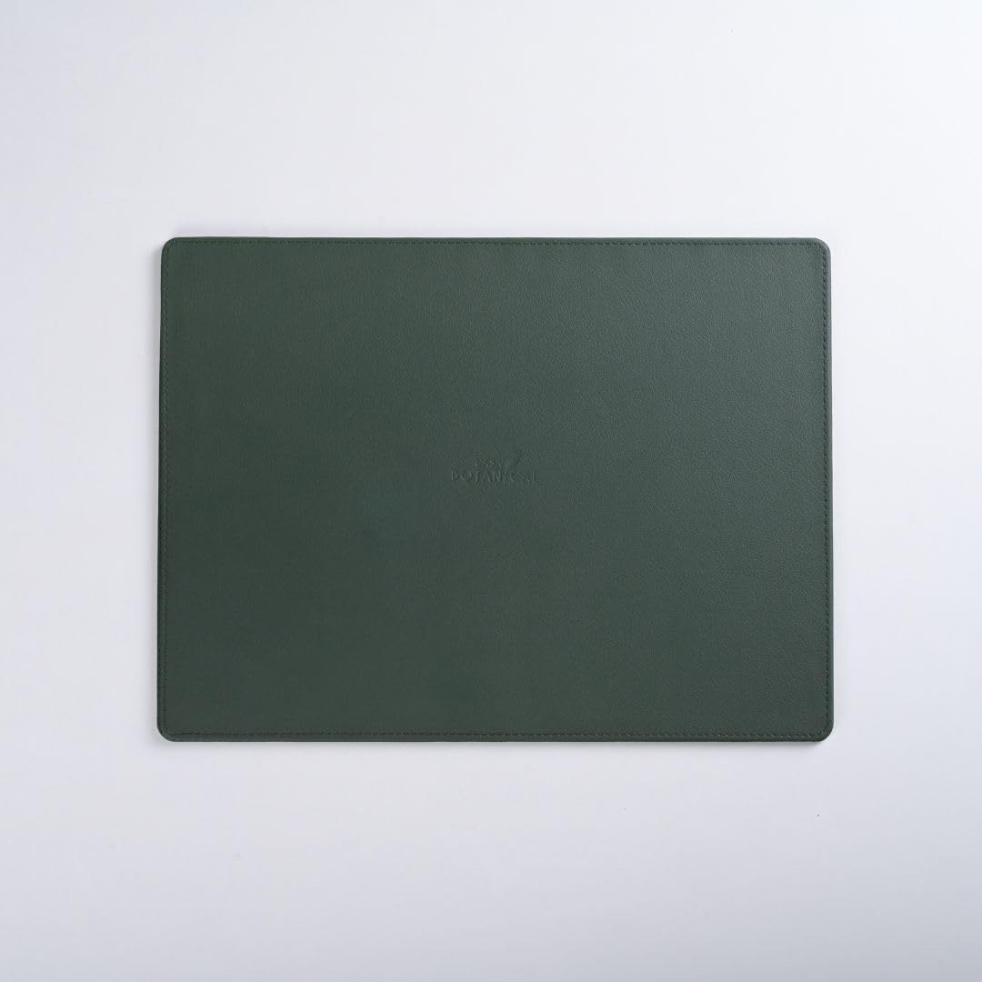 CASA BOTANICAL Set of 6 Faux Leather Placemats for Dining Table | Stylish and Durable Table Mats | Modern Colours & Designs, Use at Home, Cafes, Restaurants & Hotels (Placemats Green) 4