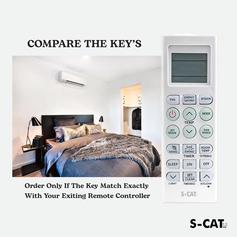Image of S-CAT Compatible for LG AC Remote Control AKB73315601 Model 36G (No Backlight) Suitable for 1 1.5 2 Ton Split & Window AC (Match Old Remote Exactly, Contact Customer Care for Order)