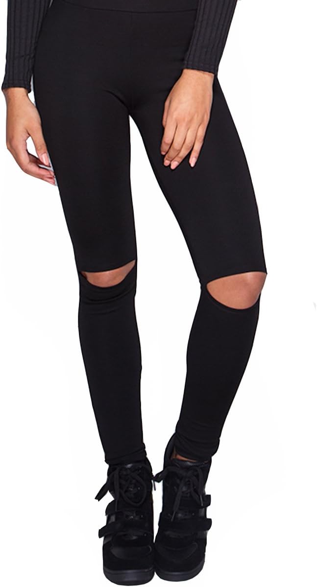 Women's Fashion Stylish Sexy Cut Out Mash High Waist Stretchy Yoga Workout Fitness Leggings