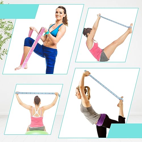 Stretching Strap with Loops, Abeillo Elastic Yoga Straps for Stretching Equipment, Stretch Band for Physical Therapy, Pilates, Yoga, Dance, Gymnastics Exercise and Flexibility - Image 6