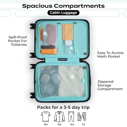 Image of Midnight Voyager 3 Pc Luggage Set Cabin 57cm Medium 67.5cm Large 76cm Polycarbonate Hard Case Trolley Bags with TSA Lock Dual Anti-Theft Zipper 360 Spinner Wheels Lightweight Moss Green