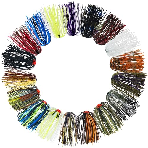 OROOTL Silicone Jig Skirts Spinnerbait Skirt Replacement Bass Fishing Lures for DIY Spinner Baits Buzzbaits Squid Jig Accessories