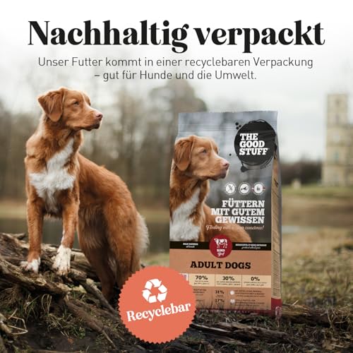 The GOODSTUFF Rind (Adult) 2,5 kg | Hochwertiges Hundetrockenfutter getreidefrei | Mit frischem Rindfleisch | Hundefutter trocken für ausgewachsene Hunde | Ausgewogenes Trockenfutter für Hunde