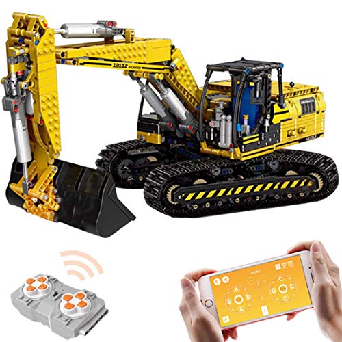 Technic Bausteine Bagger 1830 Teile 2.4G 4CH RC Bagger Bausteine mit Motoren Konstruktionsspielzeug Kompatibel mit Lego