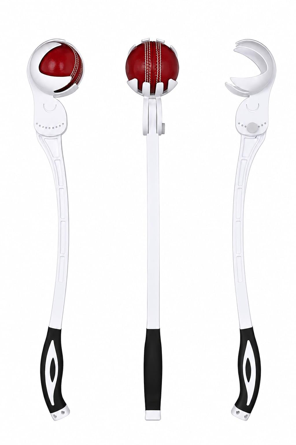 Grow Step Cricket Ball Thrower Launcher, 22 in, White | 55-85 MPH Speed, For Professionals, Stiffer Materials, Non-Slip Grip Handle, Faster Deliveries-image-33