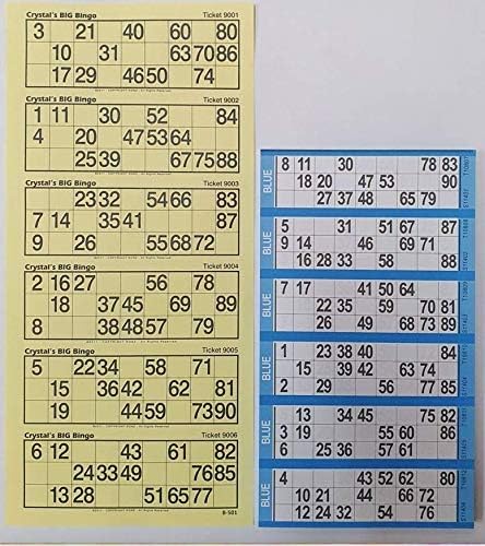 YELLOW EXTRA LARGE BINGO FLYERS EXTRA LARGE BINGO TICKETS FOR VISUALLY IMPAIRED (600 TICKETS)