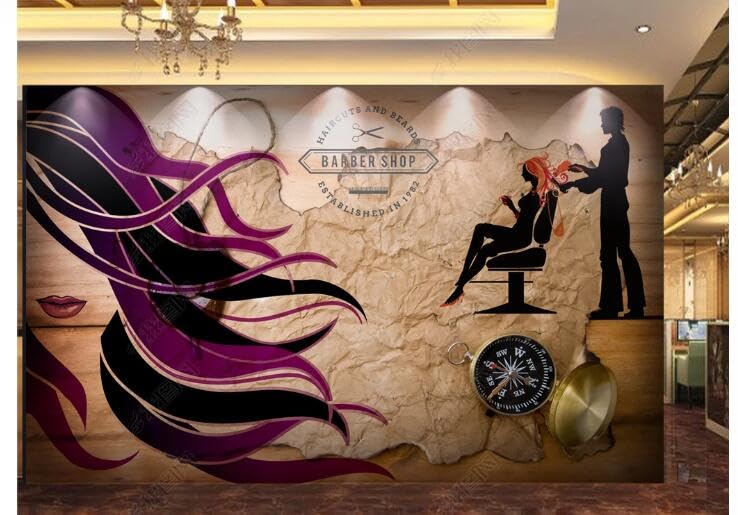 Autocollants fond d'écran salon de coiffure pour créer une ambiance moderne