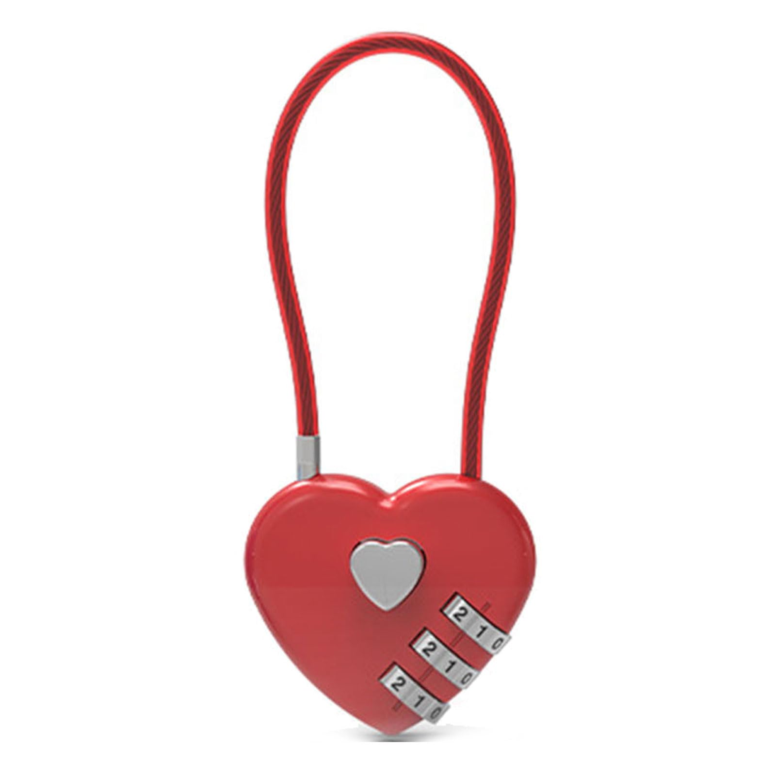 Wish Lock for Lover, Wedding Small Cord Combination Padlock, Travel Bag, Suitcase, Long Wire Rope, Travel Padlock, Luggage