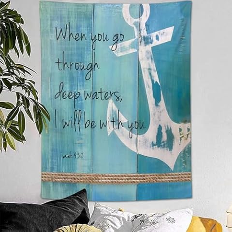 Christian Anchor Nautical Tapestry Wall Hanging Cover