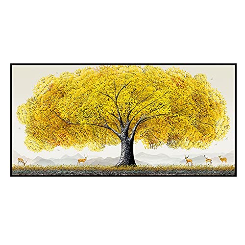 Mosaïque 5D arbre d'or toile de broderie diamant premium de 80x180 cm