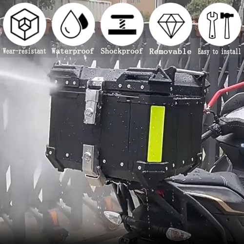 Coffre de moto en aluminium argenté haut de gamme avec serrure de sécurité - 2