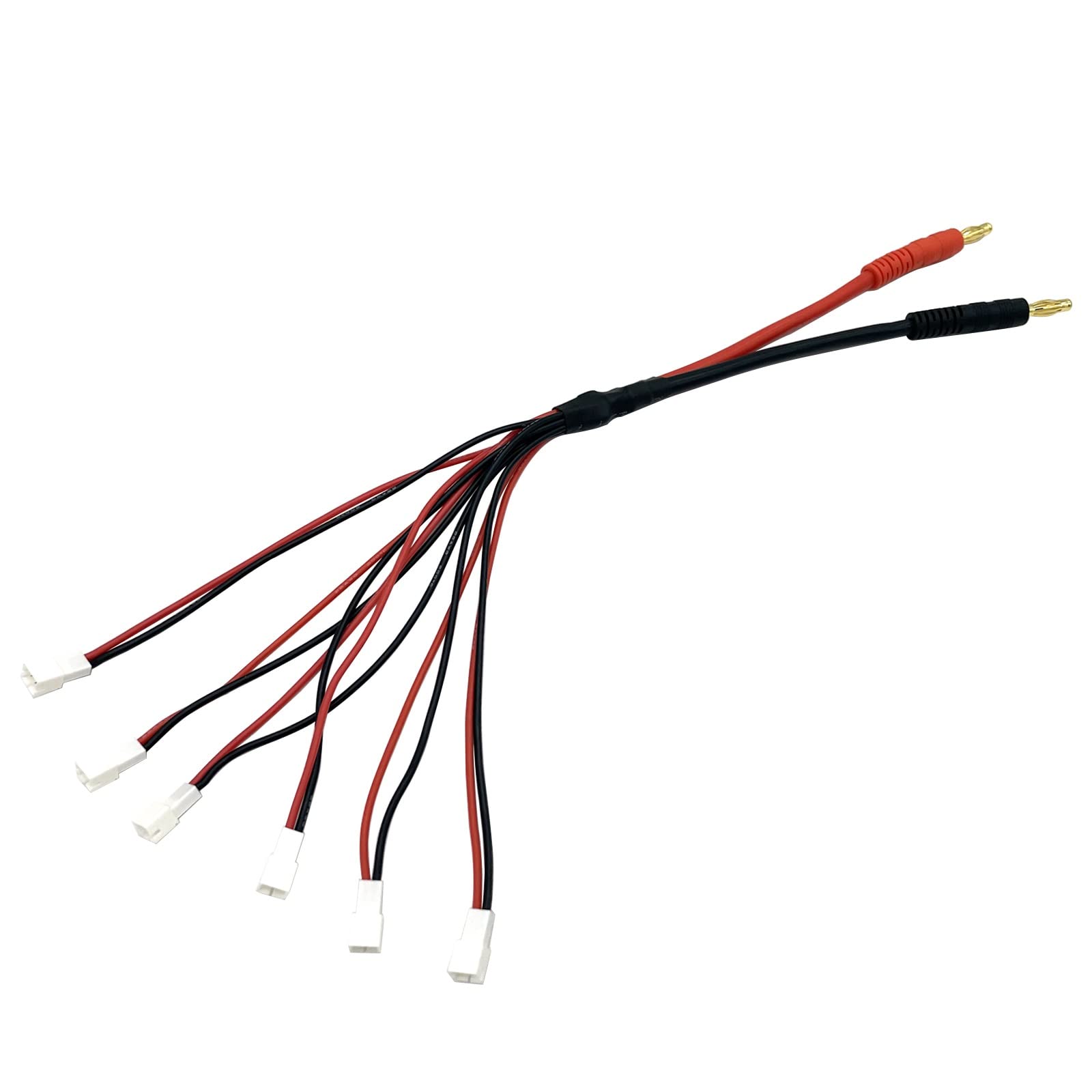 6X JST-PH to 4mm Banana Parallel Battery Charging Cable 30cm