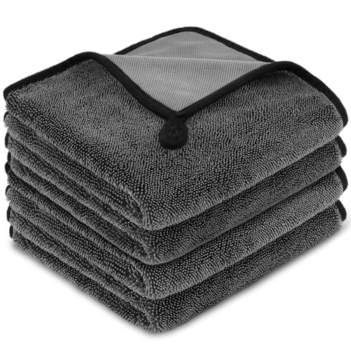 URAQT Shiny Trockentuch, 4 Stück Fast Dry Trockentuch für Die Dusche Auto Trockentuc Mikrofasertücher Shiny Bath Extrem Saugfähig Duschkabinen Tuch für Duschkabinen Auto Und Motorrad Pflege 40x40cm