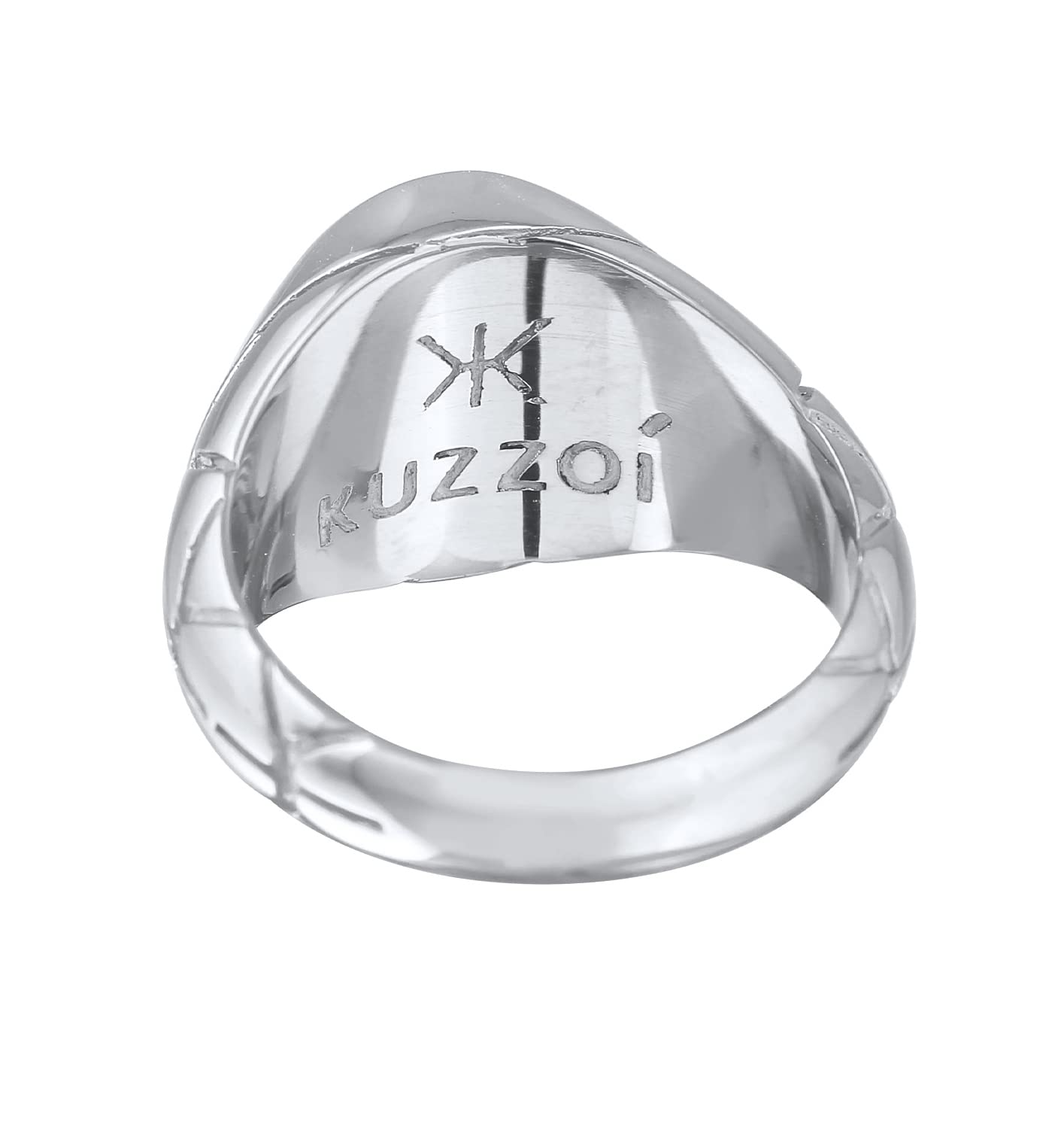 Kuzzoi Anillo de sello para hombre, ovalado, esmaltado azul, macizo, 13 mm de ancho, en plata de ley 925, anillo de plata decorado negro oxidado, anillo para hombre, tamaño 54-66, 0609671521