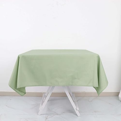 Miniatura 9 de Tableclothsfactory 54x54 verde salvia al por mayor ropa de cama de poliéster sin costuras mantel cuadrado de lino para banquete de boda fiesta