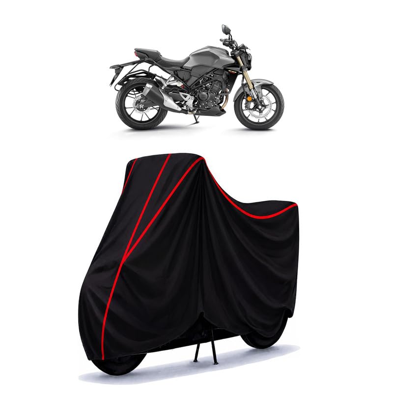 Image of CB 300 R Water Resistant Bike Cover for All Motorcycles & Scooters | Heavy Duty Premium Taffeta Fabric | UV Protection, Dustproof, Scratchproof | All Weather Two Wheeler Body Cover with Elastic Bottom
