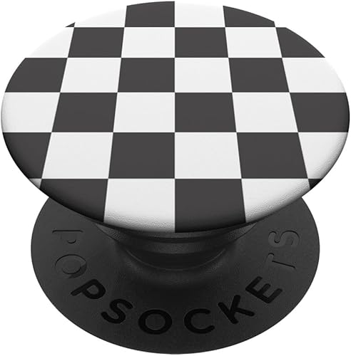 PopSockets estándar con patrón de tablero de ajedrez blanco y gris a cuadros PopGrip disponible en Yaxa Guatemala