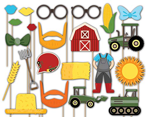 Kit cabine photo tracteur vert photobooth champêtre anniversaire enfant