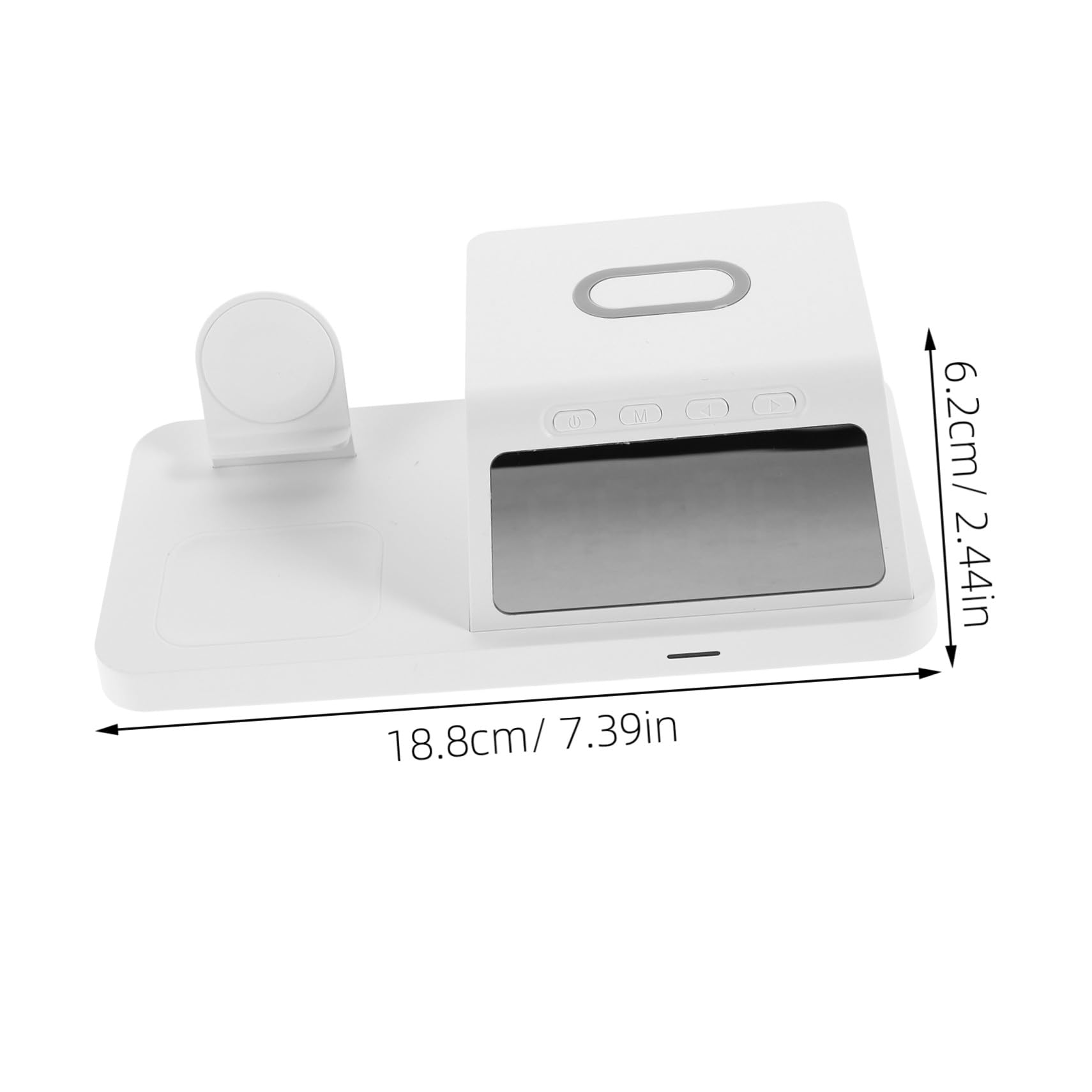 HOMSFOU 15w Caricatore Wireless con Orologio Stazione di Ricarica Dock Portatile per Ricarica Rapida da Compatibile con Vari Dispositivi Design Elegante per Comodino o Ufficio