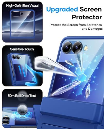 Image of ASAFCASE for Samsung Galaxy Z Flip 7 Case with Card Holder, Royal Blue