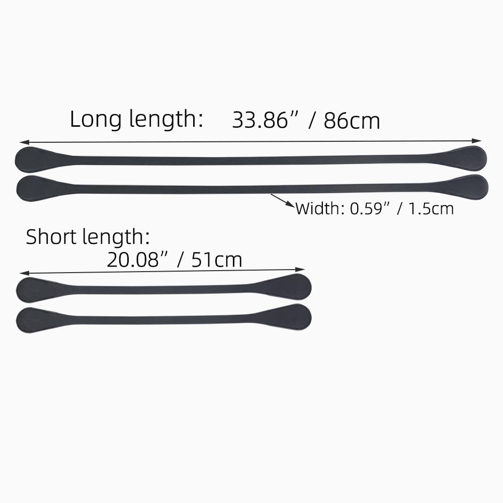 Nowy 1 parę długich krótkich obag cienki PU skóry ręce trzymają O bag ramka ramka ramka akcesoria (Jasnoszary 86 cm,Płaskie uchwyty do Obag)