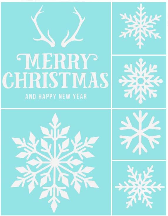 She Love Self-Adhesive Silk Screen Stencil, Christmas Mesh Transfers for DIY Pillow, T-Shirts, Fabric, Home Decor(Christmas 2)