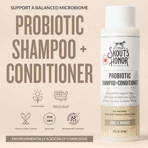 Skout’s Honor Probiotic Natural Dog Shampoo and Conditioner with Avocado Oil & Omega-3s, Gentle Puppy Shampoo, Hydrating Dog Conditioner, 97% Natural, Paraben & Sulfate-Free, Cruelty-Free, 16 oz - Image 3