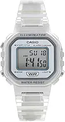 Relógio de Pulso Infantil Casio Pulseira Translúcida Digital Quadrado Transparente LA-20WHS Cristal