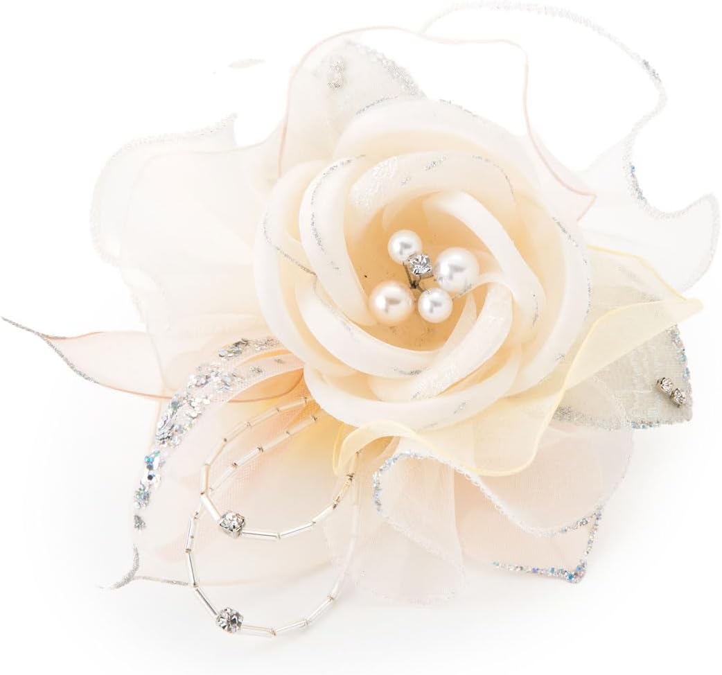 [ミッシュ キッシュ] コサージュ 日本製 ラメをあしらった華やかなバラのコサージュ 4560-135