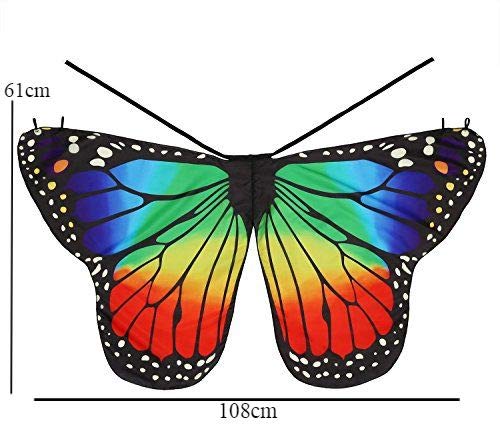 Image of Kaku Fancy Dresses Dance Butterfly Wings, Dragon Wings, Fabric Wings for Kids | Soft Fabric Wings Dancing Costume For Unisex - Multicolor, Fress Size